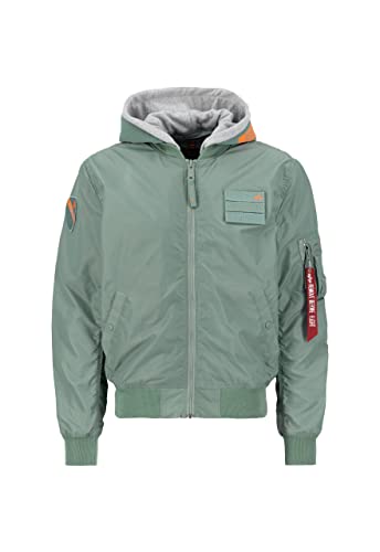 ALPHA INDUSTRIES Herren MA-1 TT Hood Custom Bomberjacke, Dusty Green, S von ALPHA INDUSTRIES