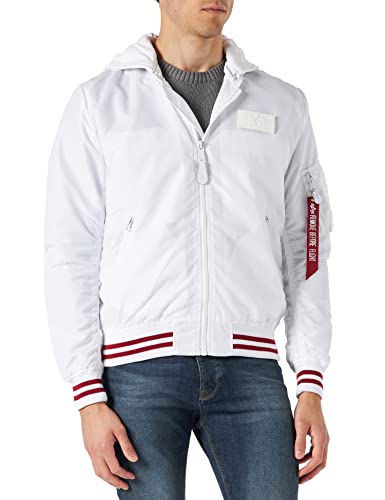 Alpha Industries Herren MA-1 TT Hood Defense Bomberjacke, White, S von ALPHA INDUSTRIES