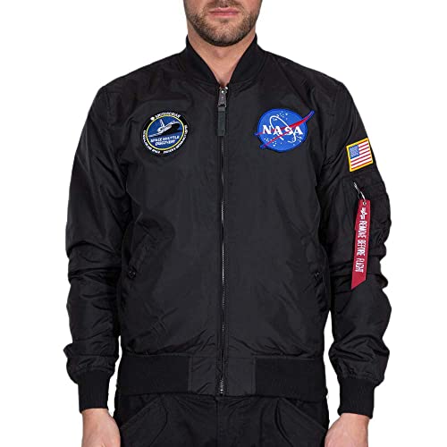 ALPHA INDUSTRIES Herren MA-1 TT NASA Reversible II Bomberjacke, Black, M von ALPHA INDUSTRIES