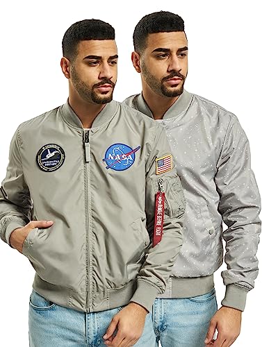 ALPHA INDUSTRIES Herren MA-1 TT NASA Reversible II Bomberjacke, Silver, M von ALPHA INDUSTRIES