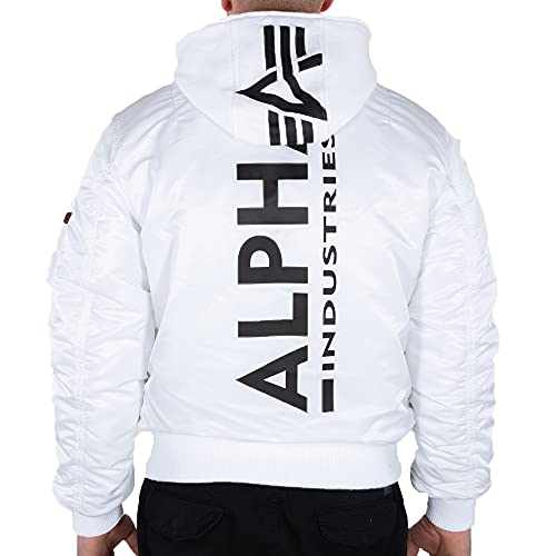 ALPHA INDUSTRIES Herren MA-1 ZH Back Print Bomberjacke, White/Black, 3XL von ALPHA INDUSTRIES