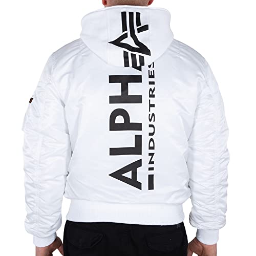 ALPHA INDUSTRIES Herren MA-1 ZH Back Print Bomberjacke, White/Black, M von ALPHA INDUSTRIES