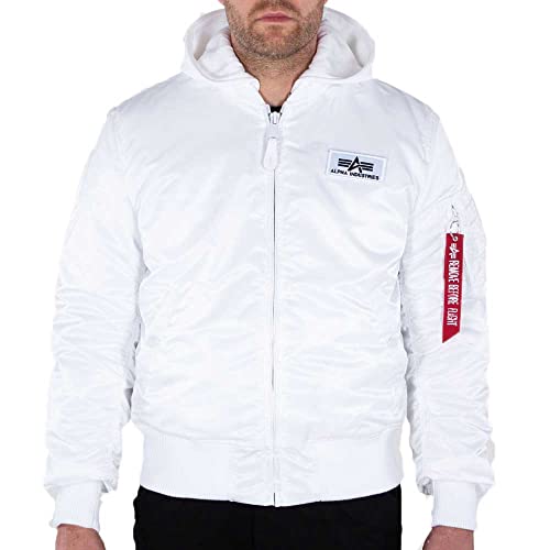 ALPHA INDUSTRIES Herren MA-1 ZH Back Print Bomberjacke, White/Black, XXL von ALPHA INDUSTRIES