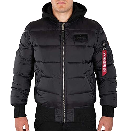 Alpha Industries Herren MA-1 ZH Back Print Puffer FD Winterjacke, Black, L von ALPHA INDUSTRIES