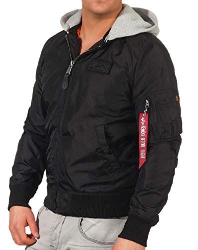 Alpha Industries Herren MA-1 TT Hood Bomberjacke, Schwarz, XL von ALPHA INDUSTRIES