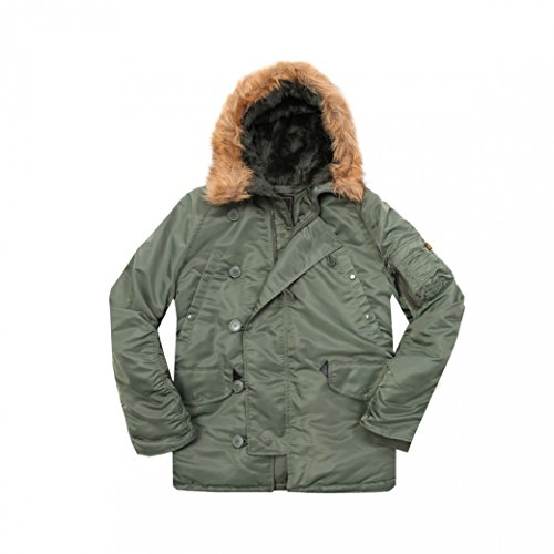 Alpha Industries Herren N3B Winterjacke Parkas, Grün (sage-Green 01), Small von ALPHA INDUSTRIES