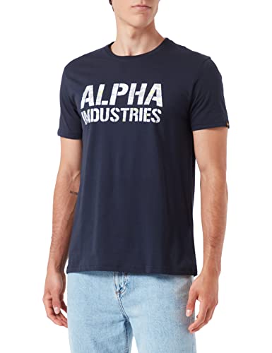 Alpha Industries Herren Print T-Shirt, Repl Blue/Digi White Camo, M von ALPHA INDUSTRIES