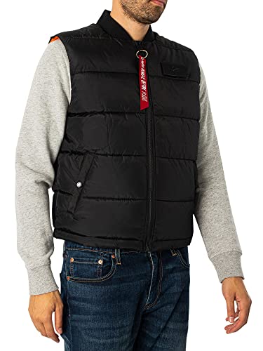 Alpha Industries Herren Puffer Vest LW Weste, Black, M von ALPHA INDUSTRIES