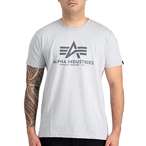 Alpha Industries Basic T-Shirt für Herren Pastel Grey von ALPHA INDUSTRIES