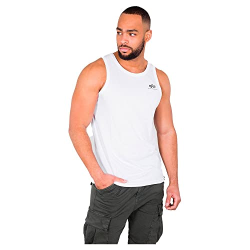 Alpha Industries Herren Small Logo top T-Shirt, White, L von ALPHA INDUSTRIES