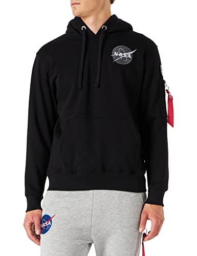 ALPHA INDUSTRIES Herren Space Shuttle Hoody Kapuzensweat Kapuzenpullover, Black, L von ALPHA INDUSTRIES