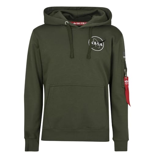 ALPHA INDUSTRIES Herren Space Shuttle Hoody Kapuzensweat Kapuzenpullover, Dark Olive, 4XL von ALPHA INDUSTRIES