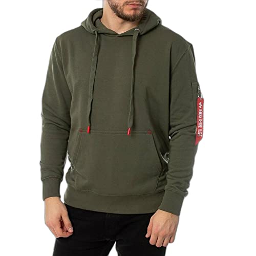 ALPHA INDUSTRIES Herren Space Shuttle Hoody Kapuzensweat Kapuzenpullover, Dark Olive, XXL von ALPHA INDUSTRIES