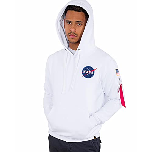 ALPHA INDUSTRIES Herren Space Shuttle Hoody Kapuzensweat Kapuzenpullover, White, 3XL von ALPHA INDUSTRIES