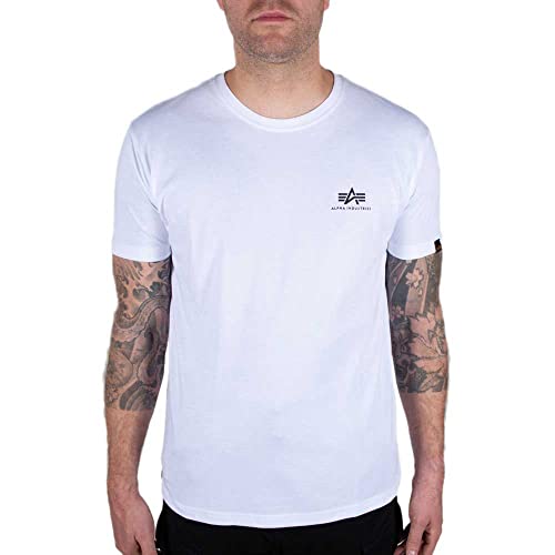 Alpha Industries Herren Backprint Print T-Shirt, White/Black Camo, 3XL von ALPHA INDUSTRIES