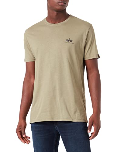 Alpha Industries Herren Backprint T-Shirt, Olive/Black, L von ALPHA INDUSTRIES