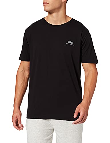 Alpha Industries Herren Backprint Print T-Shirt, Black/Reflective, XL von ALPHA INDUSTRIES