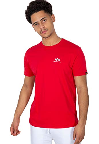 Alpha Industries Herren Backprint T-Shirt, Speed Red, M von ALPHA INDUSTRIES