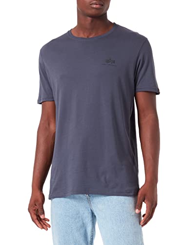 Alpha Industries Herren Backprint T-Shirt, Greyblack/Black, L von ALPHA INDUSTRIES