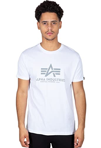Alpha Industries Herren Basic T-Shirt, Blickdicht, Jet Stream White, XXL von ALPHA INDUSTRIES