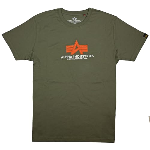 Alpha Industries Herren Camiseta de caucho Basic T para Hombre Kurzarm Shirt, Dark Olive, von ALPHA INDUSTRIES