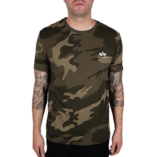 Alpha Industries Herren Basic T Small Logo T-Shirt, Olive Camo, XL von Alpha Industries