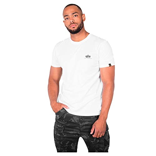 Alpha Industries Herren Basic T Small Logo T-Shirt, White, L von ALPHA INDUSTRIES