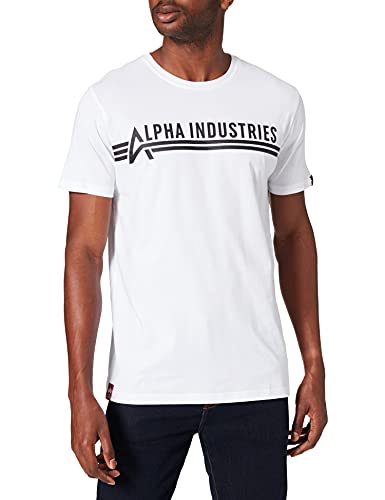 Alpha Industries Herren T-Shirt, White/Black, 3 XL von ALPHA INDUSTRIES