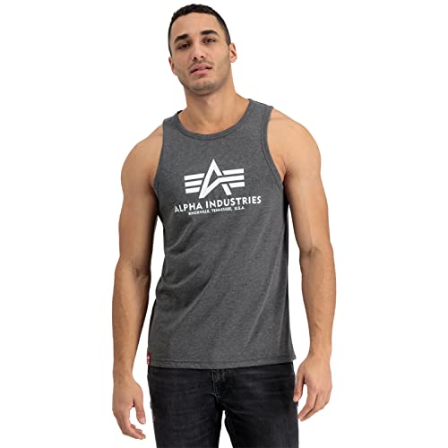 Alpha Industries Herren Basic top T-Shirt, Charcoal Heather/White, XXL von ALPHA INDUSTRIES