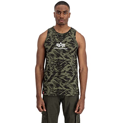 Alpha Industries Basic Tank Camo Tank Top für Herren Brushstroke Green von ALPHA INDUSTRIES