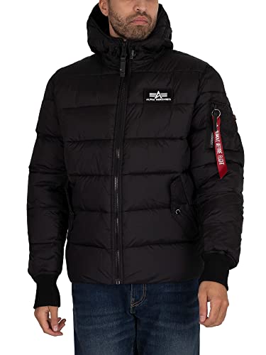 Alpha Industries Herren Hooded Puffer Alpha FD Damen Winterjacke, Black, M von ALPHA INDUSTRIES