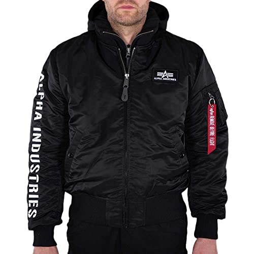 ALPHA INDUSTRIES Herren MA-1 D-Tec SE Bomberjacke, Black/White, XS von ALPHA INDUSTRIES