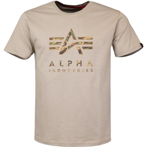 ALPHA INDUSTRIES T-Shirt (DE/NL/SE/PL, Alphanumerisch, L, Regular, Regular, Vintage Sand) von ALPHA INDUSTRIES