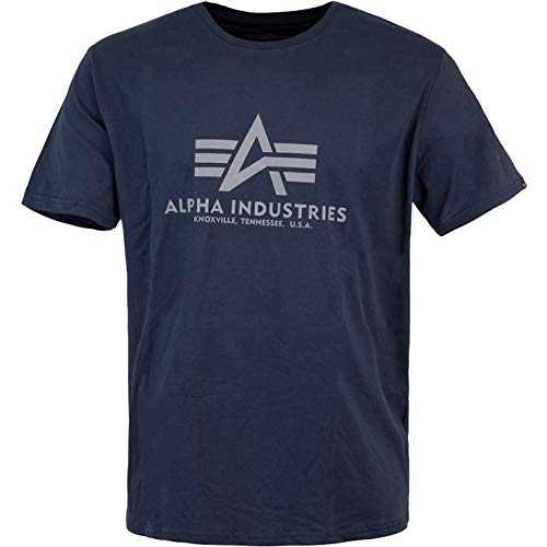 ALPHA INDUSTRIES T-Shirt (DE/NL/SE/PL, Alphanumerisch, L, Regular, Regular, rep. Blue) von ALPHA INDUSTRIES