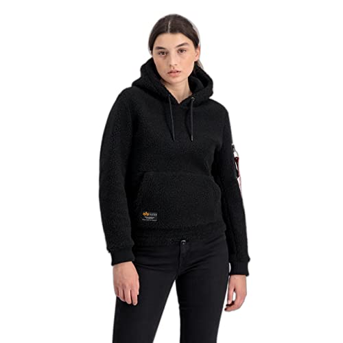 ALPHA INDUSTRIES Teddy Hoody Wmn Kapuzensweat für Damen Black von ALPHA INDUSTRIES