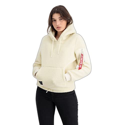 ALPHA INDUSTRIES Teddy Hoody Wmn Kapuzensweat für Damen Off White von ALPHA INDUSTRIES