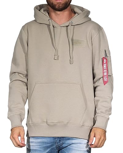 Alpha Industries Herren Back Print Hoody Kapuzensweat Kapuzenpullover, Vintage Sand, S von ALPHA INDUSTRIES