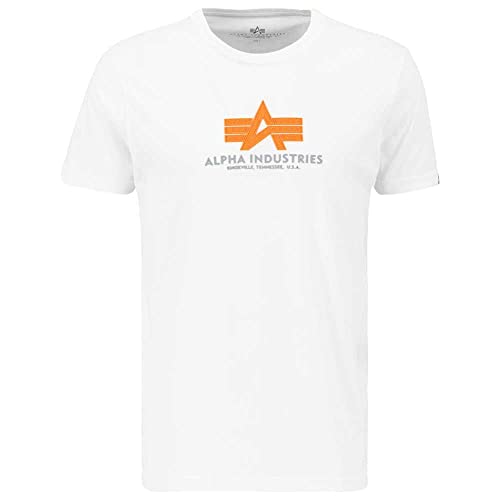 Alpha Industries Herren Basic T Rubber T-Shirt, White, XL von Alpha Industries