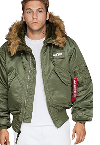 Alpha Industries 45P Hooded Bomberjacke für Herren Sage-Green von ALPHA INDUSTRIES