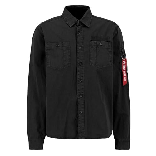 Alpha Industries Air Force EMB Shirt Overshirt für Herren Black von ALPHA INDUSTRIES