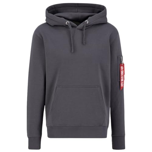 Alpha Industries Air Force Hoody Kapuzensweat für Herren Vintage Grey von ALPHA INDUSTRIES