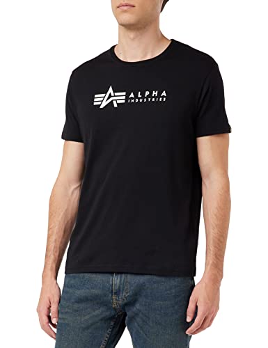 Alpha Industries Alpha Label T 2 Pack T-Shirt für Herren Black von ALPHA INDUSTRIES