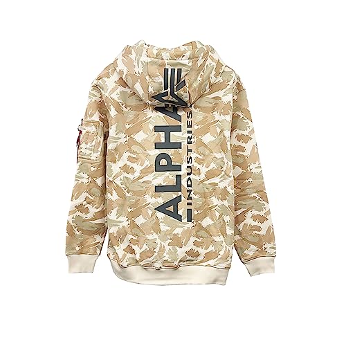 Alpha Industries Back Print Hoody Camo Kapuzensweat für Herren Sand Camo von ALPHA INDUSTRIES