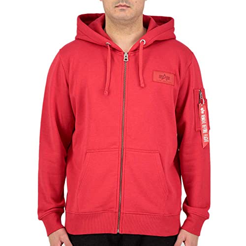 Alpha Industries Back Print Zip Hoody Kapuzensweat für Herren Mars Red von Alpha Industries
