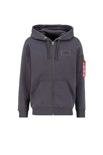 Alpha Industries Back Print Zip Hoody Kapuzensweat für Herren Vintage Grey von ALPHA INDUSTRIES