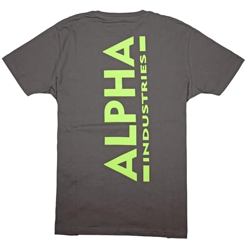 ALPHA INDUSTRIES Backprint T-Shirt (Vintage Grey, M) von ALPHA INDUSTRIES