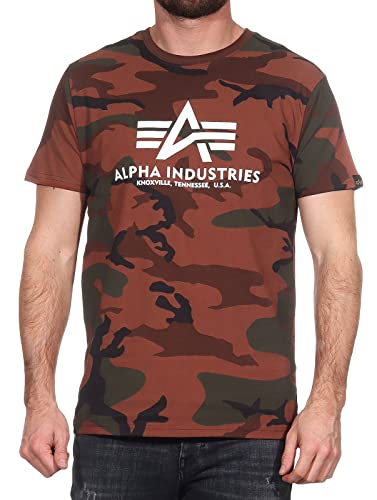 Alpha Industries Herren Camiseta Basic Camiseta Camo para Hombre Kurzarm Shirt, Burned Camo, von ALPHA INDUSTRIES