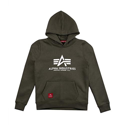 Alpha Industries Basic Hoody Kids/Teens Kapuzensweat für Kids und Teens Dark Olive von ALPHA INDUSTRIES