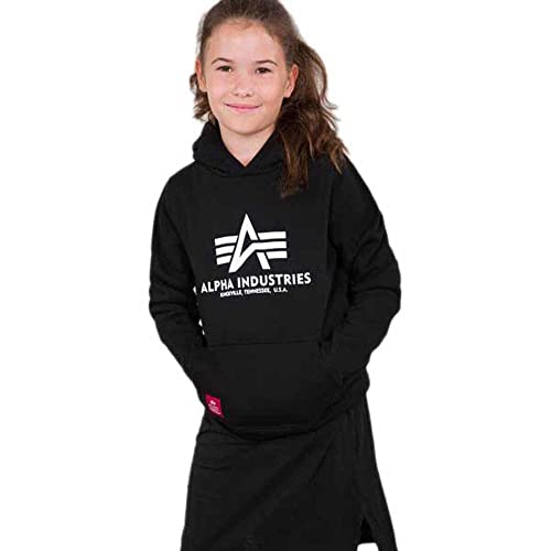 Alpha Industries Basic Hoody Kids/Teens Ref. Print Kapuzensweat für Kids und Teens Black von ALPHA INDUSTRIES