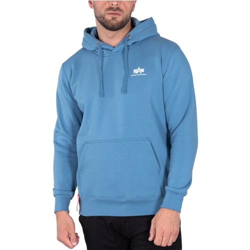 Alpha Industries Basic Hoody Small Logo Kapuzensweat für Herren Airforce Blue von ALPHA INDUSTRIES